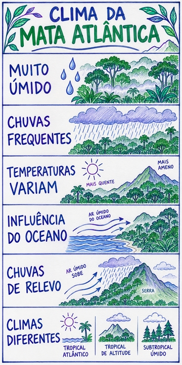 Infogr&aacute;fico com as caracter&iacute;sticas da Mata Atl&acirc;ntica