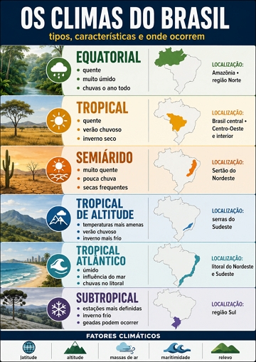 Infogr&aacute;fico sobre os climas do Brasil