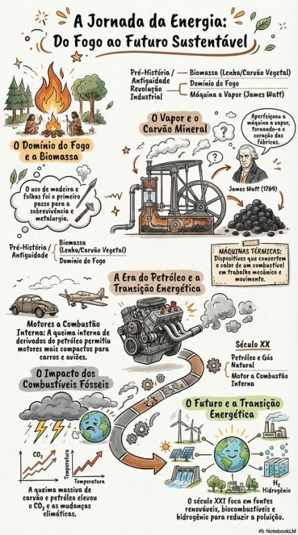 Infogr&aacute;fico sobre a Hist&oacute;ria dos Combust&iacute;veis e das M&aacute;quinas T&eacute;rmicas