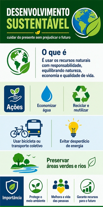 Infogr&aacute;fico com o essencial sobre o desenvolvimento sustent&aacute;vel