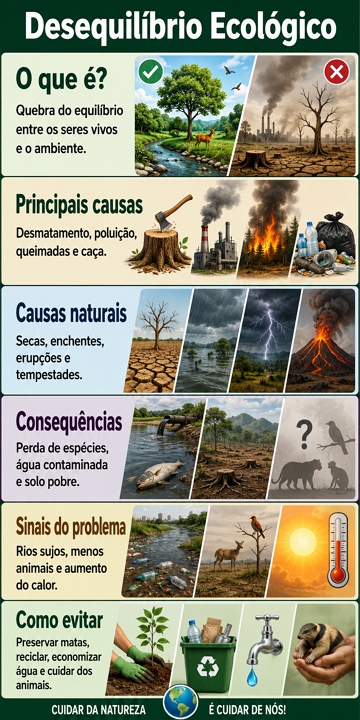 Infogr&aacute;fico sobre desequil&iacute;brio ecol&oacute;gico