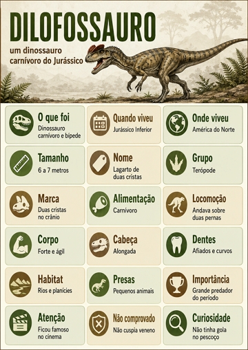 Infogr&aacute;fico sobre o dilofossauro