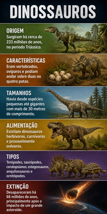 Infogr&aacute;fico sobre os dinossauros
