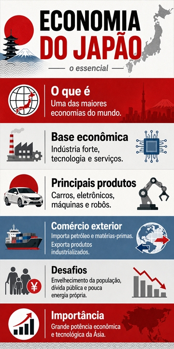 Infogr&aacute;fico sobre a Economia do Jap&atilde;o