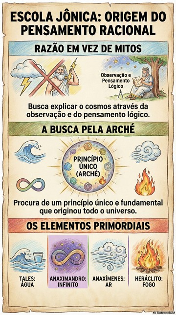 Infogr&aacute;fico sobre a Escola J&ocirc;nica de Filosofia