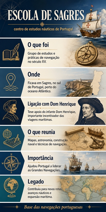 Infogr&aacute;fico sobre a Escola de Sagres