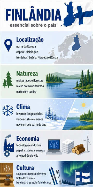 Infográfico sobre a Finlândia Infográfico sobre a Finlândia
