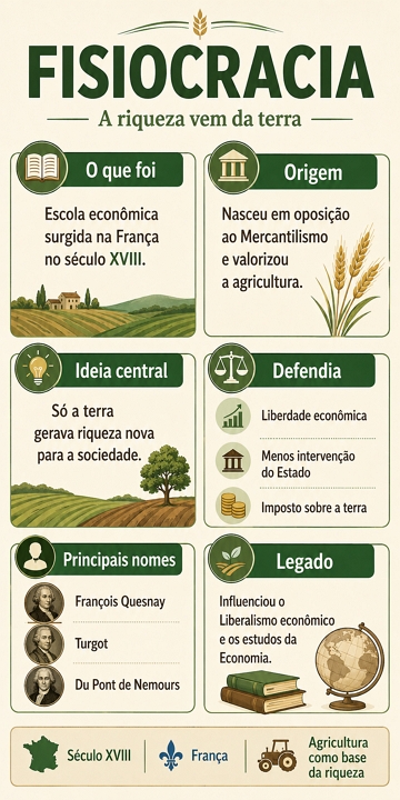 Infogr&aacute;fico sobre a Fisiocracia