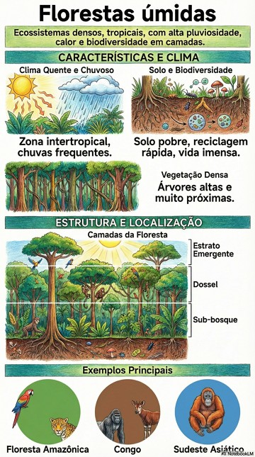 Infogr&aacute;fico sobre as florestas &uacute;midas