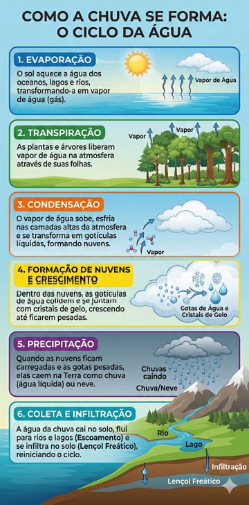 Infogr&aacute;fico mostrando a forma&ccedil;&atilde;o da chuva