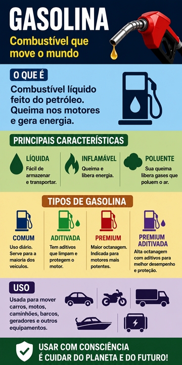 Infogr&aacute;fico did&aacute;tico sobre a gasolina
