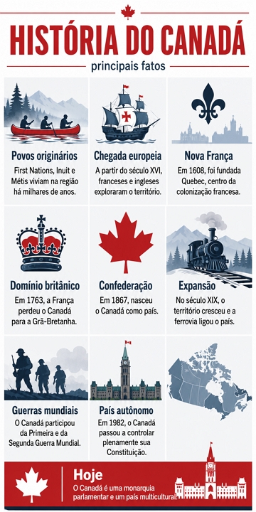 Infogr&aacute;fico sobre a Hist&oacute;ria do Canad&aacute;