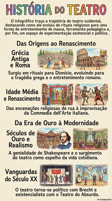 Infogr&aacute;fico mostrando a evolu&ccedil;&atilde;o e per&iacute;odos hist&oacute;ricos do Teatro