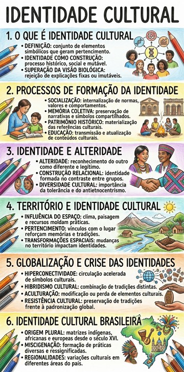 infogr&aacute;fico com resumo sobre identidade cultural