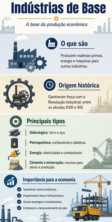 Infogr&aacute;fico sobre as Ind&uacute;strias de Base