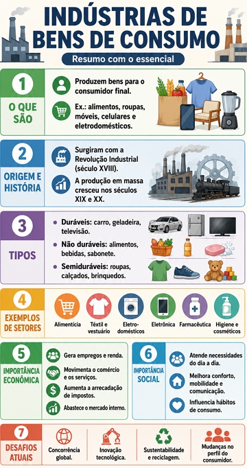Infogr&aacute;fico sobre as ind&uacute;strias do bens de consumo