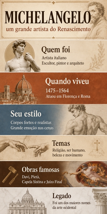 Infogr&aacute;fico sobre Michelangelo