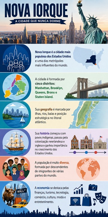 Infogr&aacute;fico sobre a cidade de Nova Iorque