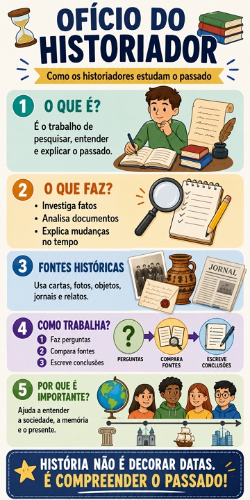 Infogr&aacute;fico sobre o Of&iacute;cio do Historiador