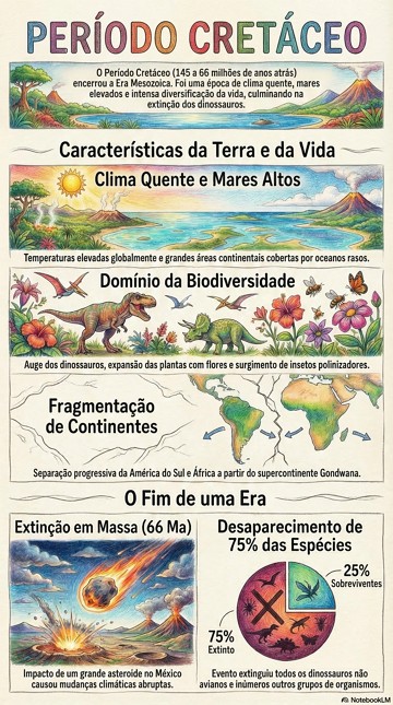 Infogr&aacute;fico com as caracter&iacute;sticas do per&iacute;odo Cret&aacute;ceo