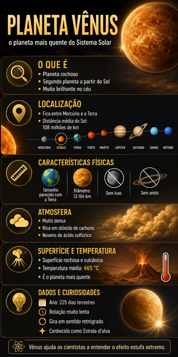 Infogr&aacute;fico sobre o Planeta V&ecirc;nus