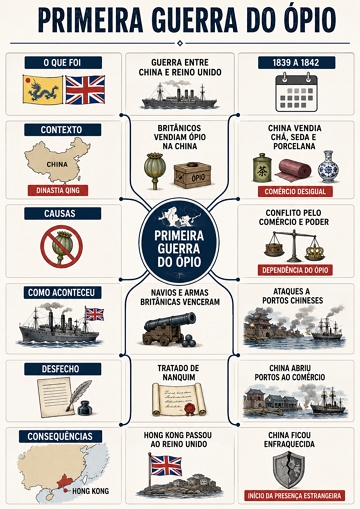 Infogr&aacute;fico sobre a Primeira Guerra do &Oacute;pio