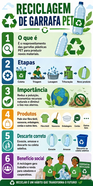 Infogr&aacute;fico sobre a Reciclagem das Garrafas pet 