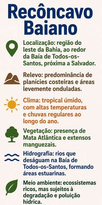 Infogr&aacute;fico sobre o Rec&ocirc;ncavo Baiano