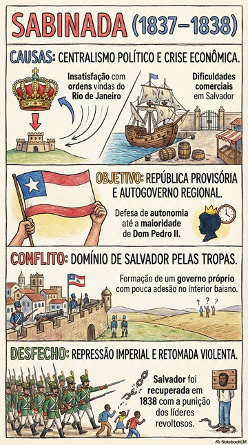 Infogr&aacute;fico com resumo da Sabinada