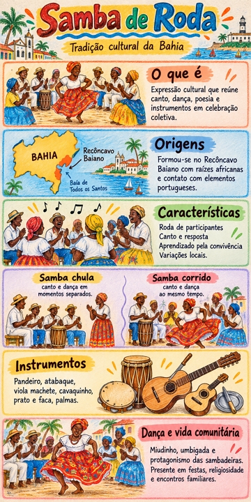 Infogr&aacute;fico sobre o Samba de Roda
