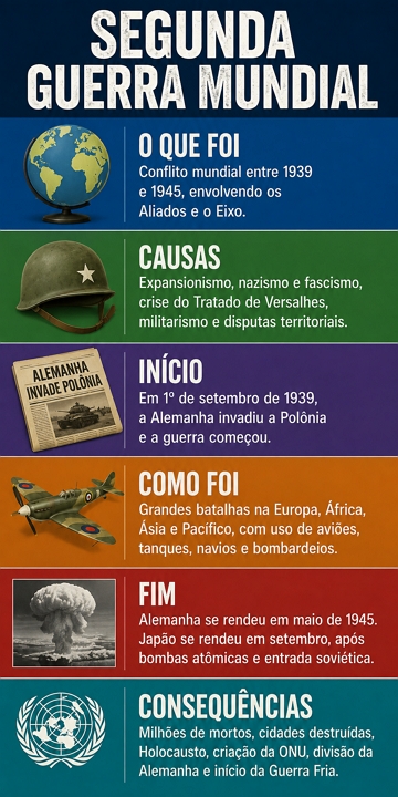 Infogr&aacute;fico sobre a Segunda Guerra Mundial