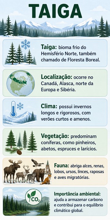Infogr&aacute;fico sobre a taiga