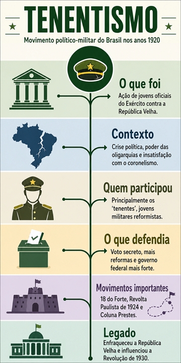 Infográfico sobre o Tenentismo Infográfico sobre o Tenentismo