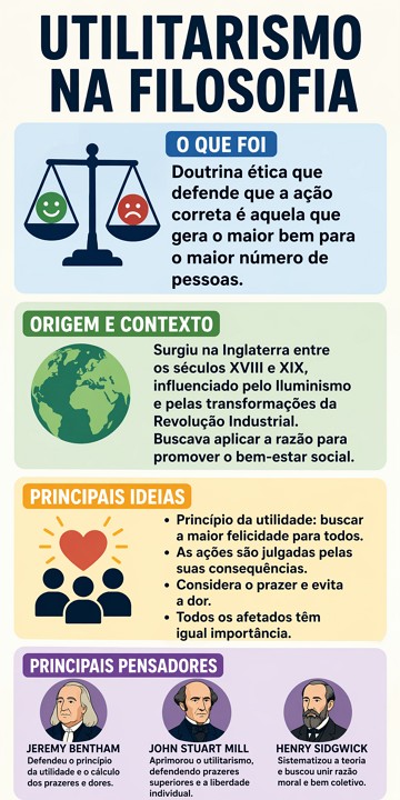 Infogr&aacute;fico sobre o Utilitarismo na Filosofia