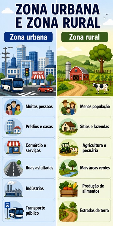 Infogr&aacute;fico sobre zonas urbana e rural