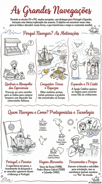 Infogr&aacute;fico sobre as Grandes Navega&ccedil;&otilde;es