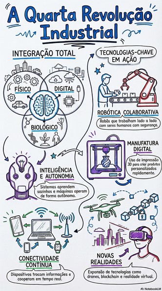 Infogr&aacute;fico com as caracter&iacute;sticas da 4&ordf; Revolu&ccedil;&atilde;o Industrial