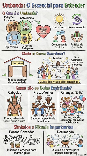 Infogr&aacute;fico sobre as caracter&iacute;sticas da Umbanda