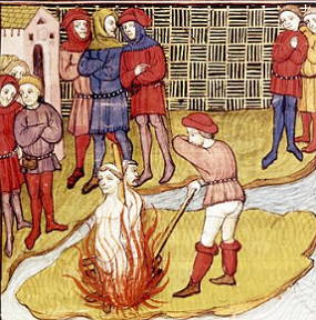 Pintura mostrando a Inquisição Medieval