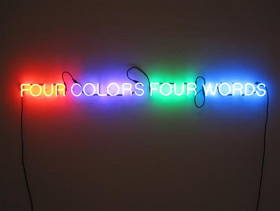 Foto de uma instala&ccedil;&atilde;o de Joseph Kosuth