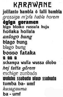 Poema Karavane de Hugo Ball