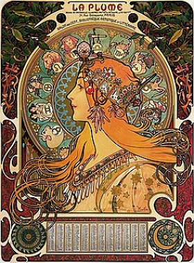La Plume, cartaz-calend&aacute;rio feito por Afons Mucha