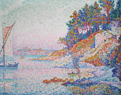 La Calanque (1906), obra de Paul Signac: exemplo do uso da técnica do pontilhismo