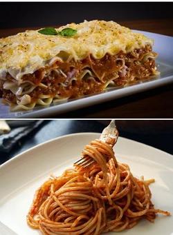 Lasanha e macarronada