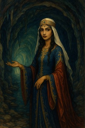 Imagem de uma bela mulher moura da Lenda Teiniagu&aacute;