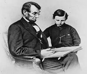 Abraham Lincoln com seu filho Thomas