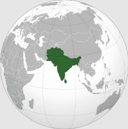 Mapa mostrando a localiza&ccedil;&atilde;o geogr&aacute;fica da &Aacute;sia Meridional