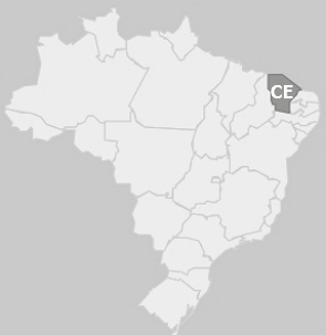 Localiza&ccedil;&atilde;o do estado do Cear&aacute; no Brasil