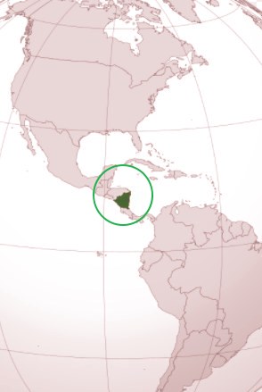 Mapa mostrando a localiza&ccedil;&atilde;o da Nicar&aacute;gua