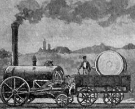 Locomotiva a vapor da época da Revolução Industrial